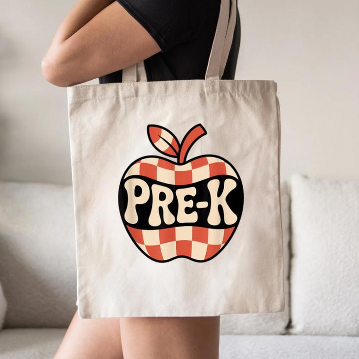 Back To School Retro Apple PRE-K Classroom Canvas Tote Bag Back To School Retro Apple PRE-K Classroom Canvas Tote Bag