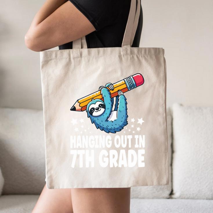 Back To School Seventh Grade Sloth Hanging Out In 7th Grade Performance Canvas Tote Bag Back To School Seventh Grade Sloth Hanging Out In 7th Grade Performance Canvas Tote Bag