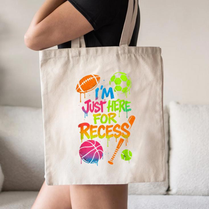 Back To School Sports Basketball Football Recess Canvas Tote Bag Back To School Sports Basketball Football Recess Canvas Tote Bag