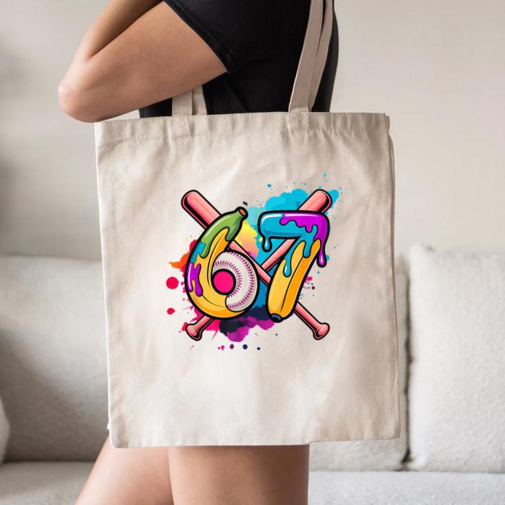 Banana Baseball 67 Ice Cream Drip Meme Canvas Tote Bag