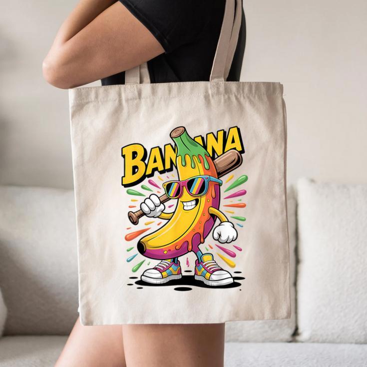 Banana Baseball Cartoon Cool Sports Kids Teens Canvas Tote Bag Banana Baseball Cartoon Cool Sports Kids Teens Canvas Tote Bag