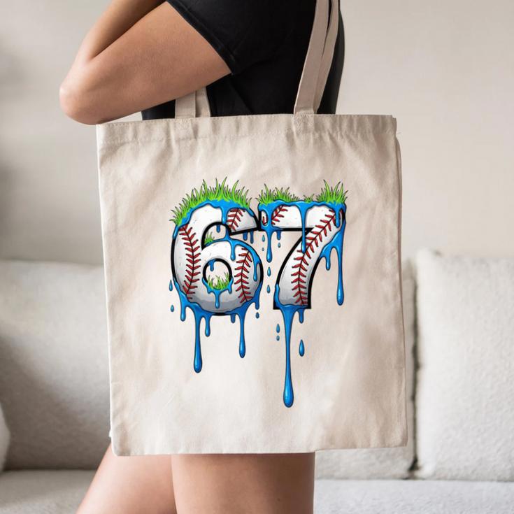 Baseball 67 Six Seven Gen Alpha Meme Blue Drip Boys Canvas Tote Bag