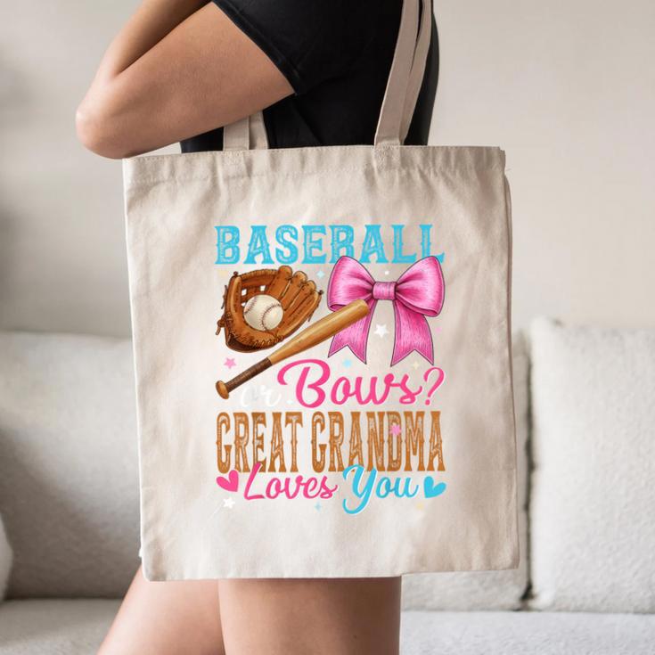 Baseball Or Bows Great Grandma Loves You Gender Reveal Canvas Tote Bag Baseball Or Bows Great Grandma Loves You Gender Reveal Canvas Tote Bag