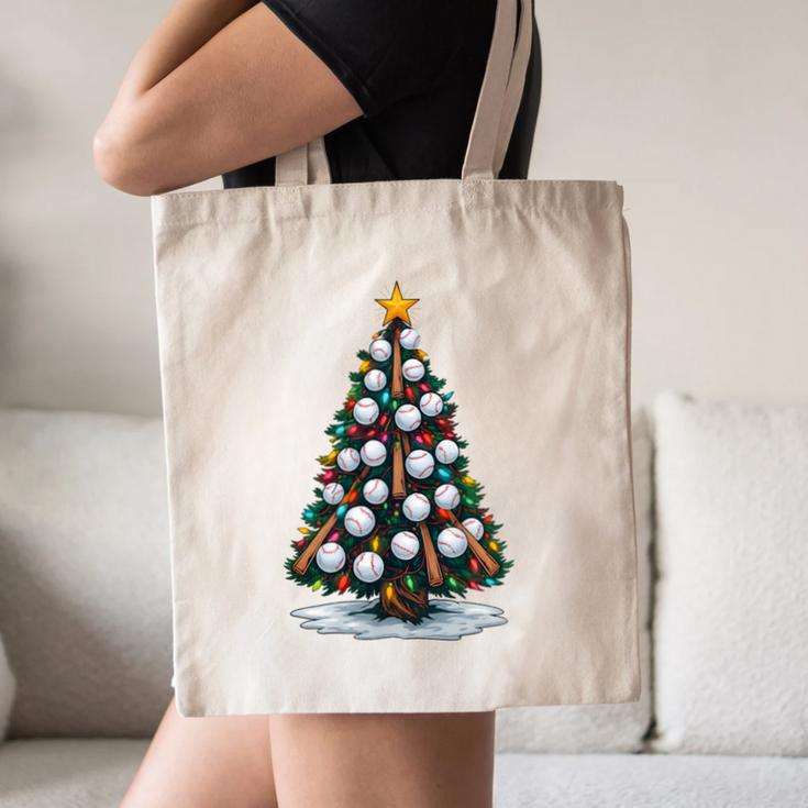 Baseball Christmas Tree Men Boys Youth Santa Sports Canvas Tote Bag Baseball Christmas Tree Men Boys Youth Santa Sports Canvas Tote Bag