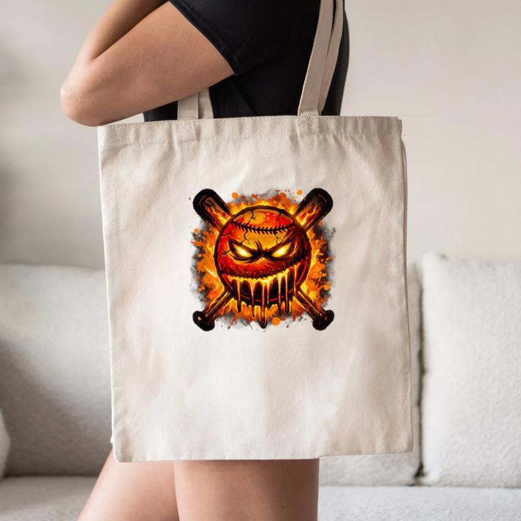 Baseball Drip Angry Lava Slime Ball Graphic Canvas Tote Bag