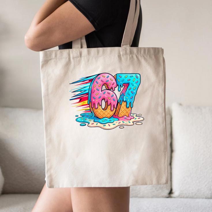 Baseball Drip Ice Cream 67 Graffiti Splash Melt Canvas Tote Bag