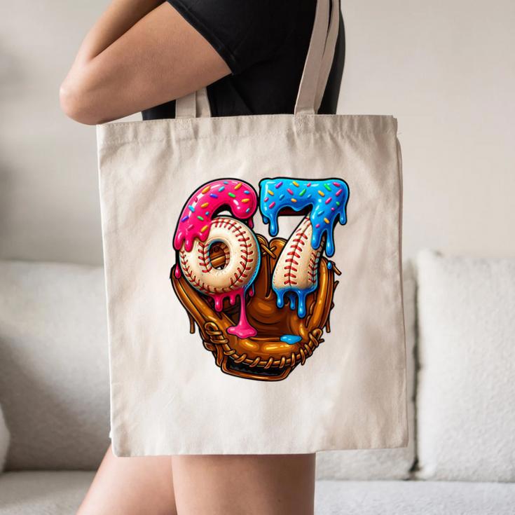Baseball Drip Ice Cream Number 67 Player Or 67th Birthday Canvas Tote Bag