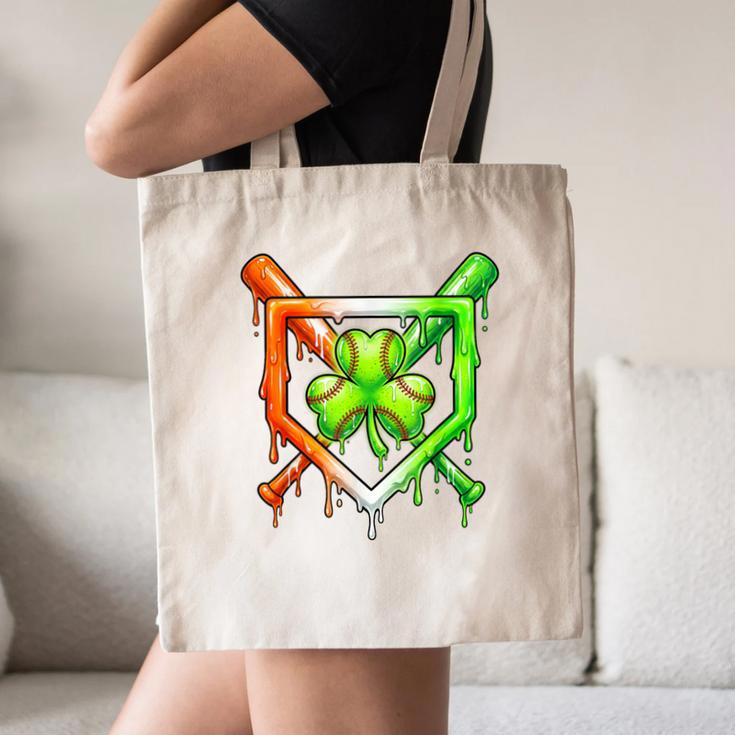 Baseball Drip Ice Cream St Patricks Day Shamrock Canvas Tote Bag