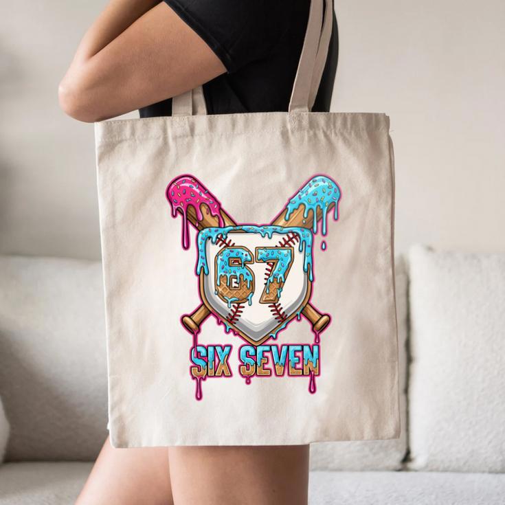Baseball Drip Number 67 Player 6-7 Six Seven Meme Gen Alpha Canvas Tote Bag