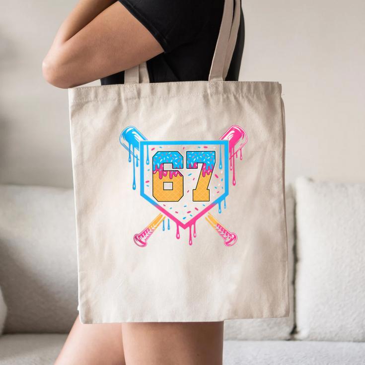 Baseball Drip Number 67 Player Or 67Th Birthday Canvas Tote Bag