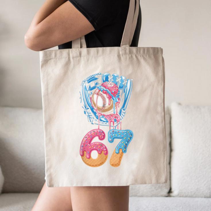 Baseball Drip Number 67 Player 67th Birthday Ice Cream 67 Canvas Tote Bag Baseball Drip Number 67 Player 67th Birthday Ice Cream 67 Canvas Tote Bag