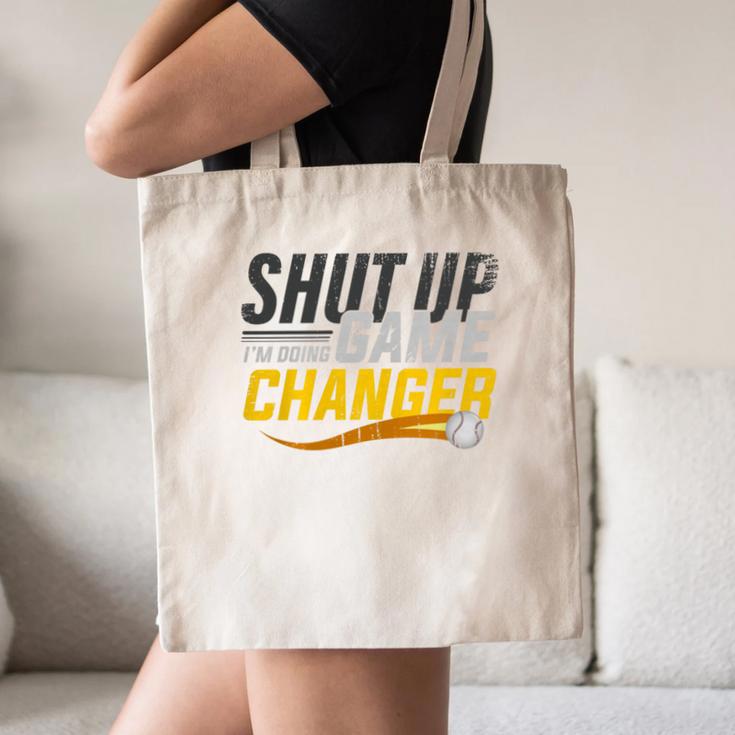 Baseball Fan Shut Up I'm Doing Game Changer Premium Tri-Blend Canvas Tote Bag