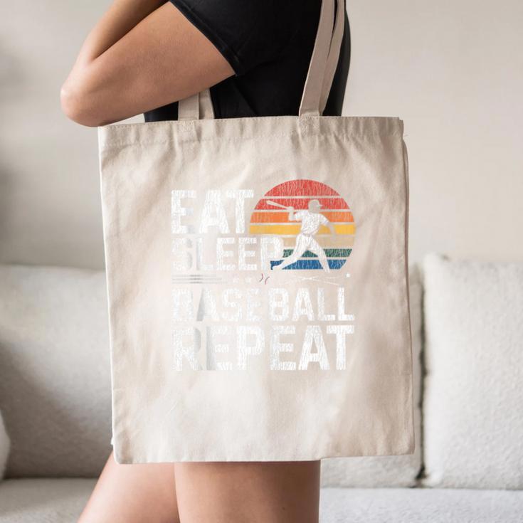 Baseball Fan Vintage Retro Eat Sleep Baseball Repeat Canvas Tote Bag Baseball Fan Vintage Retro Eat Sleep Baseball Repeat Canvas Tote Bag