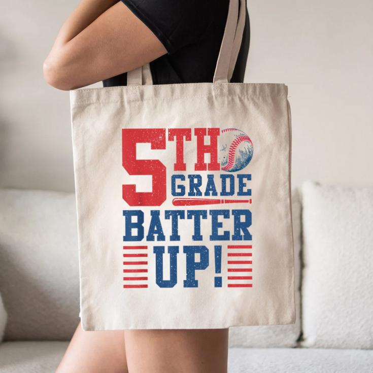 Baseball Fifth Grade Back To School 5th Grade Batter Up Canvas Tote Bag