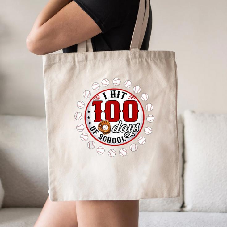 Baseball I Hit 100 Days Of School Baseball Player Kids Boys Canvas Tote Bag Baseball I Hit 100 Days Of School Baseball Player Kids Boys Canvas Tote Bag