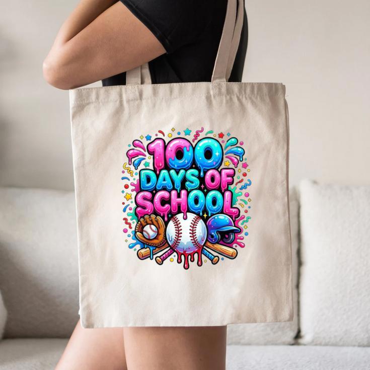Baseball Ice Cream Drip 100 Days Of School Student Teacher Canvas Tote Bag Baseball Ice Cream Drip 100 Days Of School Student Teacher Canvas Tote Bag