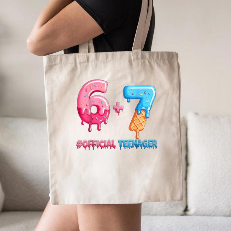 Baseball Ice Cream Drip 67 Official Teenager 13th Birthday Canvas Tote Bag Baseball Ice Cream Drip 67 Official Teenager 13th Birthday Canvas Tote Bag