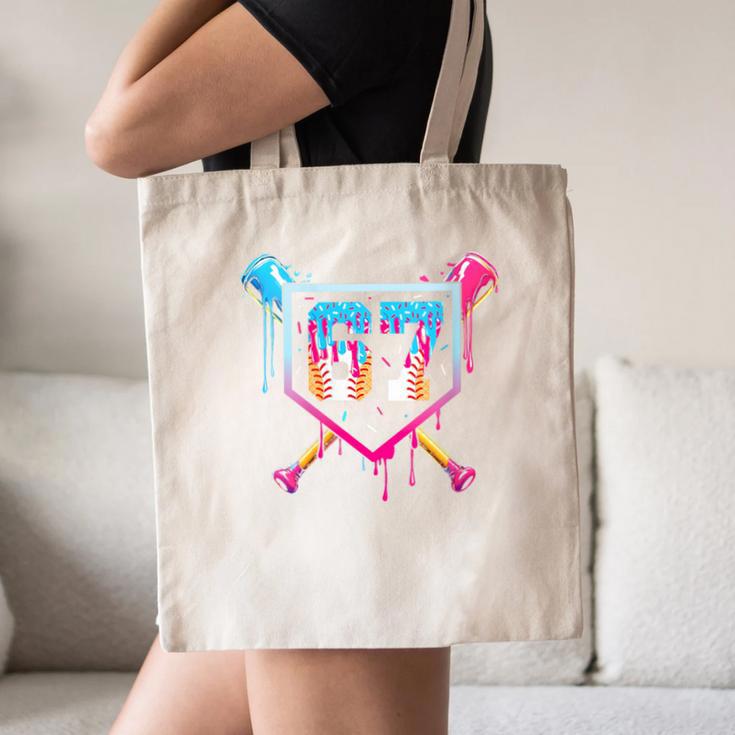 Baseball Ice Cream Drip Number 67 Player 67th Birthday Canvas Tote Bag Baseball Ice Cream Drip Number 67 Player 67th Birthday Canvas Tote Bag