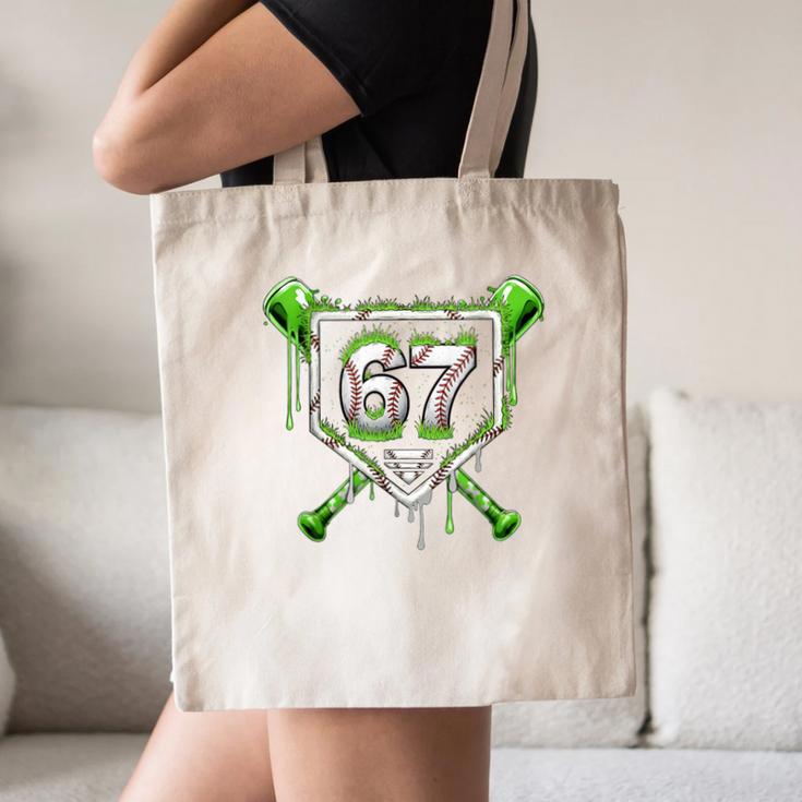 Baseball Ice Cream Drip Number 67 Player 67th Birthday Kids Canvas Tote Bag