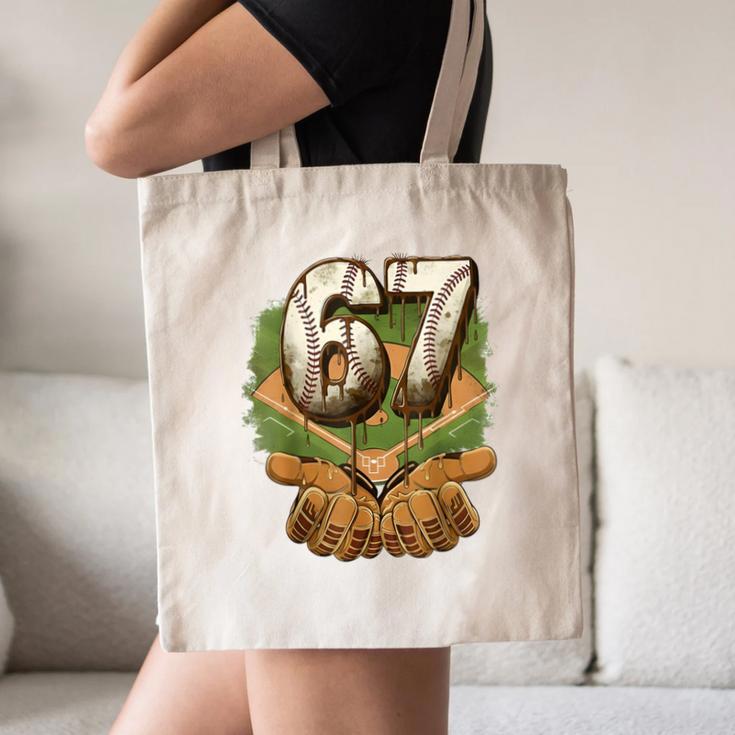 Baseball Ice Cream Drip Number 67 Playground Player 67th Canvas Tote Bag