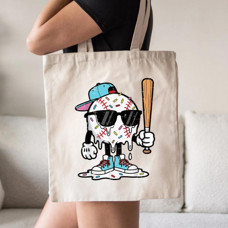 Baseball Ice Cream Drip Sports Boys Kids Youth Men Canvas Tote Bag Baseball Ice Cream Drip Sports Boys Kids Youth Men Canvas Tote Bag