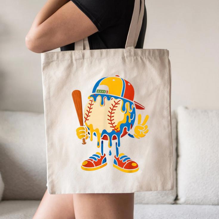 Baseball Ice Cream Drip Youth Back To School Baseball Stuff Canvas Tote Bag Baseball Ice Cream Drip Youth Back To School Baseball Stuff Canvas Tote Bag