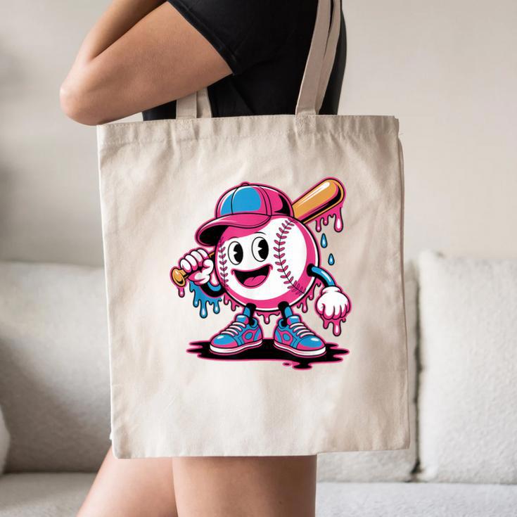 Baseball Ice Cream Shirt Cool Baseball Drip For Boys Canvas Tote Bag