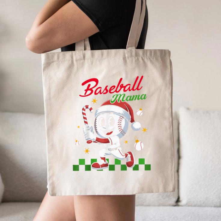 Baseball Mama Christmas Santa Hat Xmas Softball Mom Canvas Tote Bag Baseball Mama Christmas Santa Hat Xmas Softball Mom Canvas Tote Bag