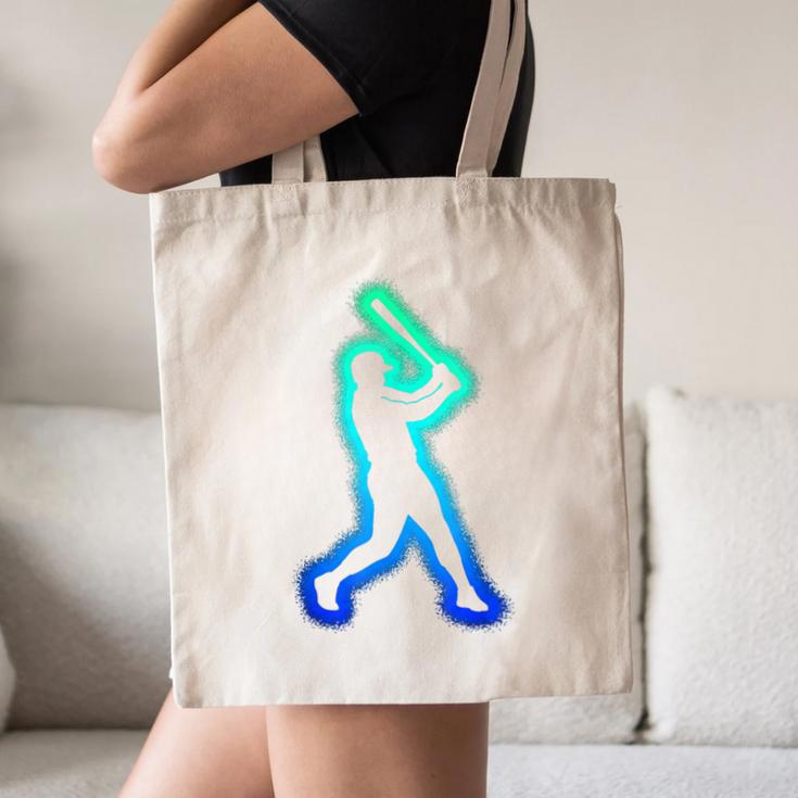 Baseball Player Graphic Canvas Tote Bag Baseball Player Graphic Canvas Tote Bag