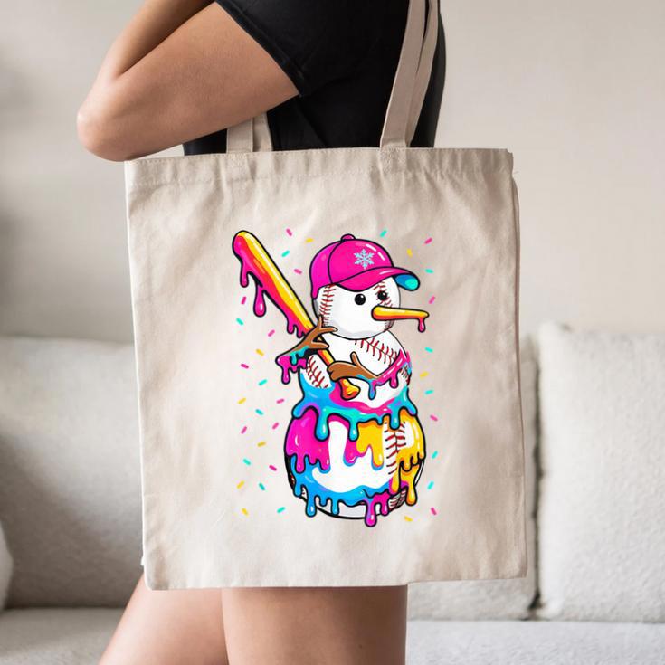 Baseball Snowman Drip Christmas Baseball Boys Men Kids Canvas Tote Bag Baseball Snowman Drip Christmas Baseball Boys Men Kids Canvas Tote Bag