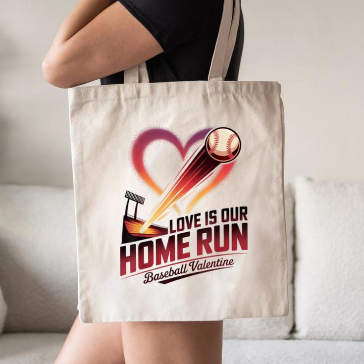Baseball Valentine Love Is Our Home Run Apparel Canvas Tote Bag