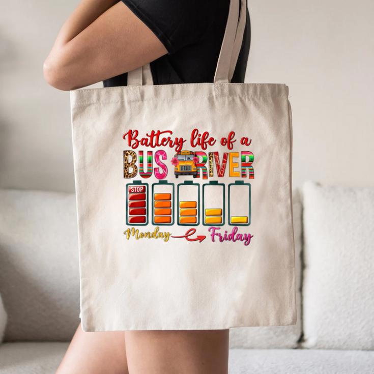 Battery Life Of A Bus Driver First Day Back To School Canvas Tote Bag