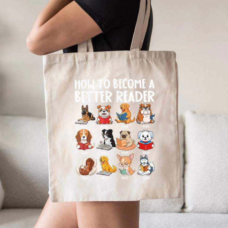 How To Become a Better Reader Dog Back To School Canvas Tote Bag How To Become a Better Reader Dog Back To School Canvas Tote Bag