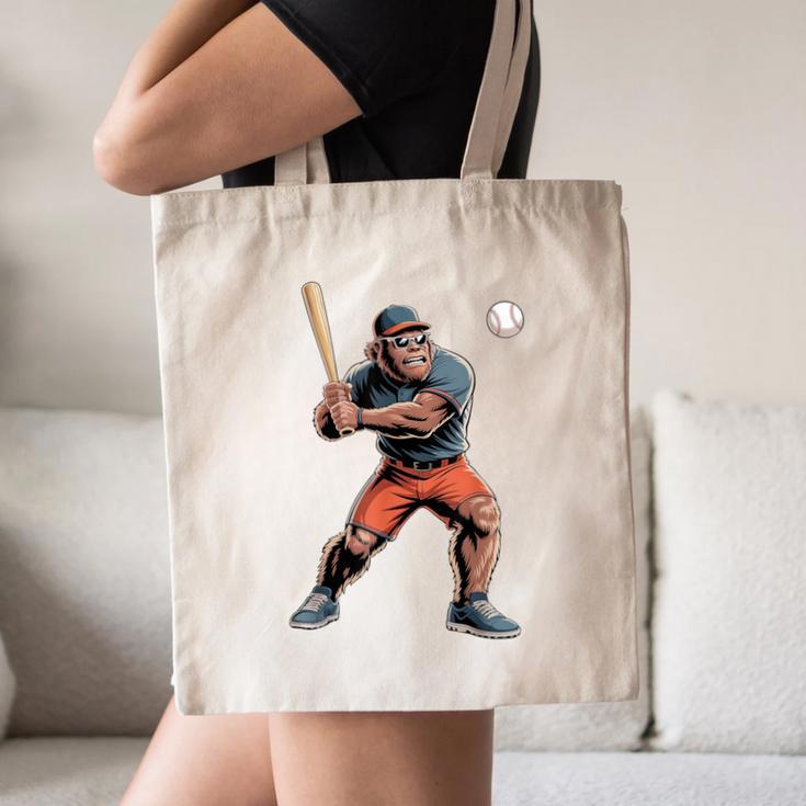 Bigfoot Playing Baseball Boys Kids Men Baseball Player Canvas Tote Bag Bigfoot Playing Baseball Boys Kids Men Baseball Player Canvas Tote Bag