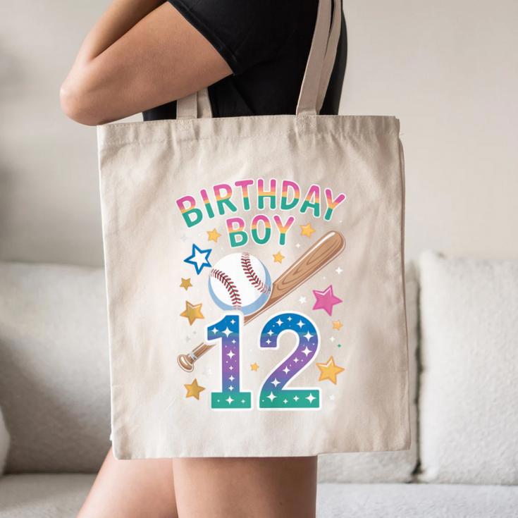 Birthday Boy 12th Birthday Baseball Canvas Tote Bag Birthday Boy 12th Birthday Baseball Canvas Tote Bag
