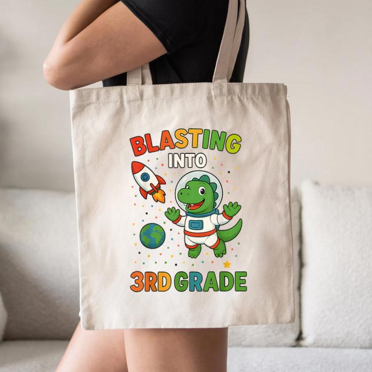 Blasting Into 3rd Grade Dinosaur Astronaut Back To School Canvas Tote Bag Blasting Into 3rd Grade Dinosaur Astronaut Back To School Canvas Tote Bag