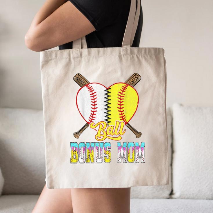 Bonus Mom Of Both Half Baseball Softball Ice Cream Drip Canvas Tote Bag Bonus Mom Of Both Half Baseball Softball Ice Cream Drip Canvas Tote Bag