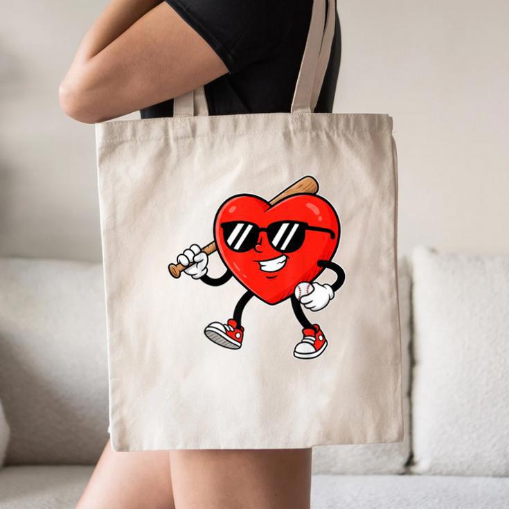 Boy Valentines Day Heart Love Baseball Boys Men Kids Canvas Tote Bag