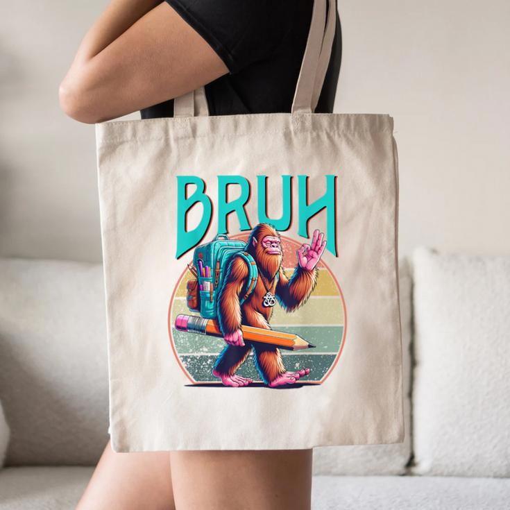 Boys Modern Bruh Big Foot Back To School Graphic Canvas Tote Bag Boys Modern Bruh Big Foot Back To School Graphic Canvas Tote Bag