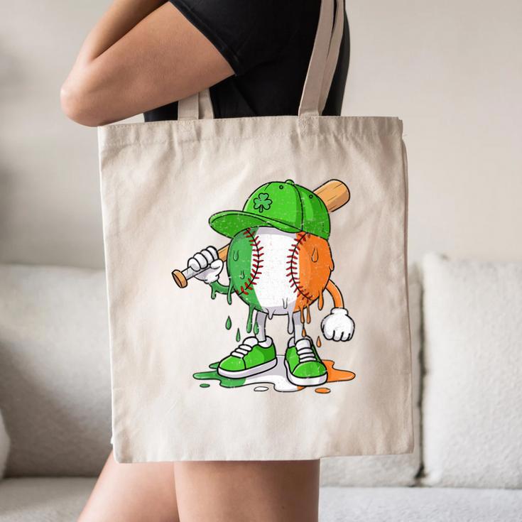 Boys St Patricks Day Irish Flag Kids Baseball Ice Cream Drip Canvas Tote Bag