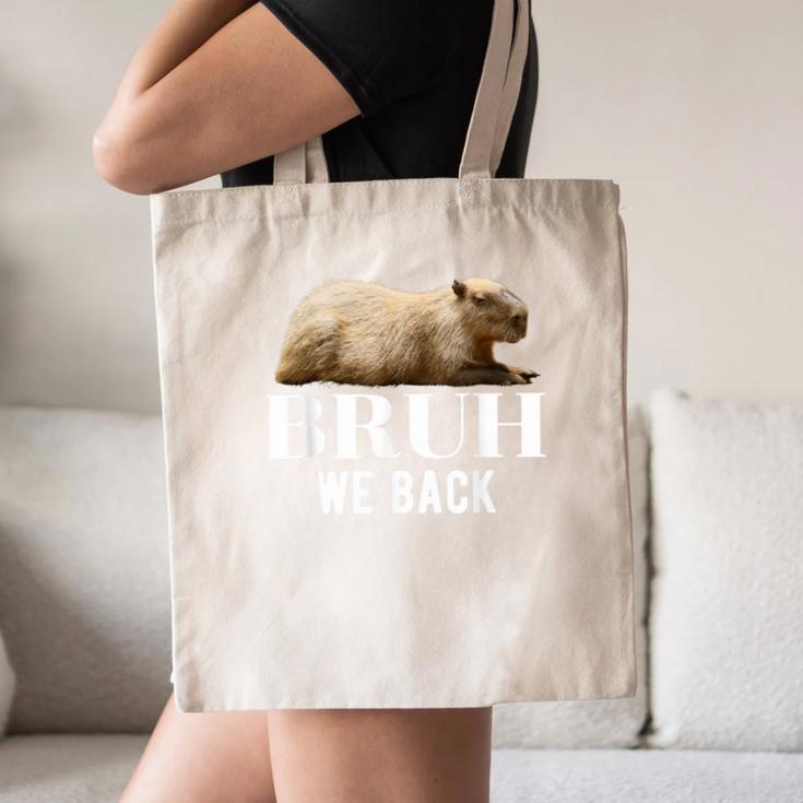 Bruh We Back To School Capybara First Day Of School Canvas Tote Bag