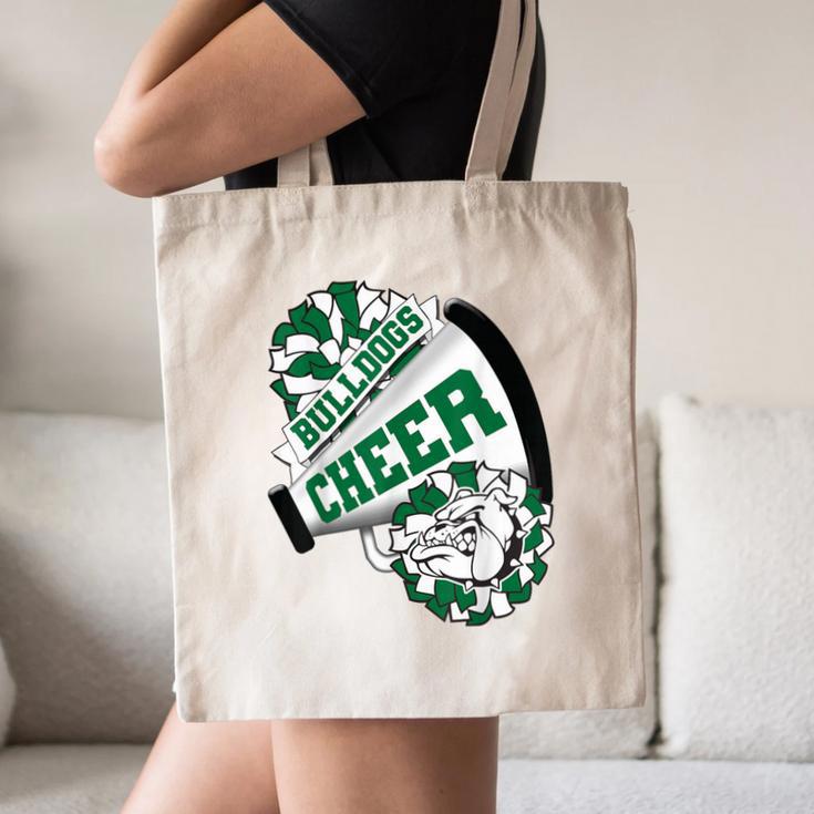 Bulldogs Cheerleading Back To School Cheer Team Spirit Green Canvas Tote Bag Bulldogs Cheerleading Back To School Cheer Team Spirit Green Canvas Tote Bag
