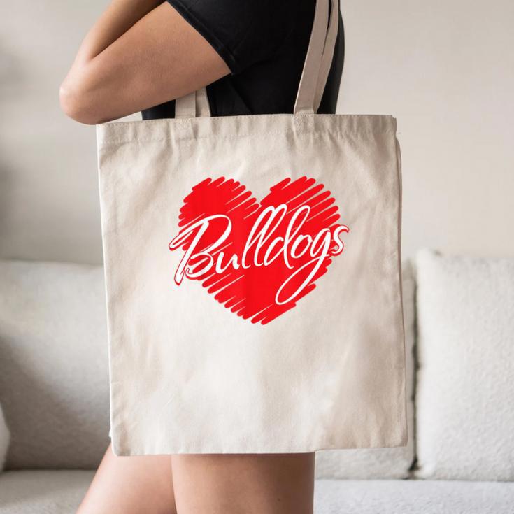 Bulldogs Heart Back To School Spirit R Canvas Tote Bag Bulldogs Heart Back To School Spirit R Canvas Tote Bag