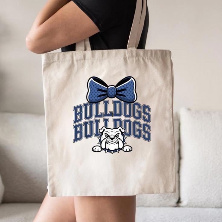 Bulldogs Mascot Team Spirit Sports Fan Back To School Canvas Tote Bag Bulldogs Mascot Team Spirit Sports Fan Back To School Canvas Tote Bag
