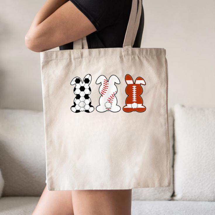 Bunny Football Baseball Sport Easter Day Canvas Tote Bag