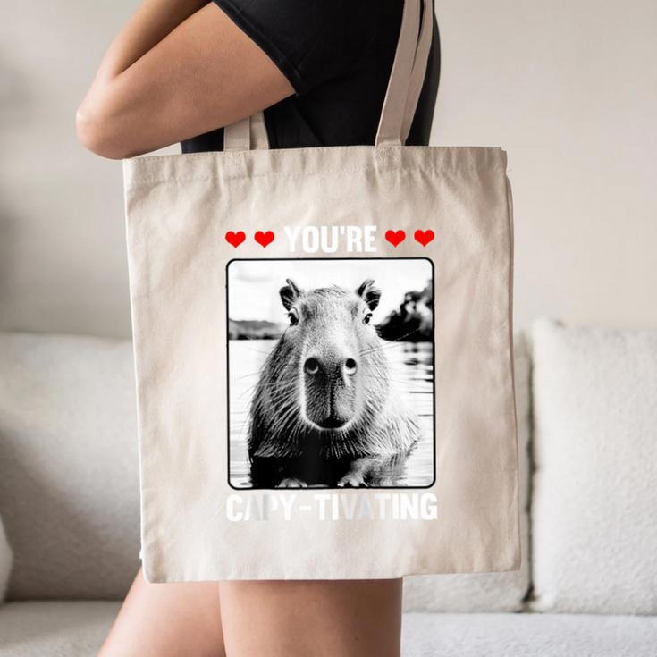 Capybara Love Valentines Day Cute Animal Hearts Raglan Baseball Tee Canvas Tote Bag