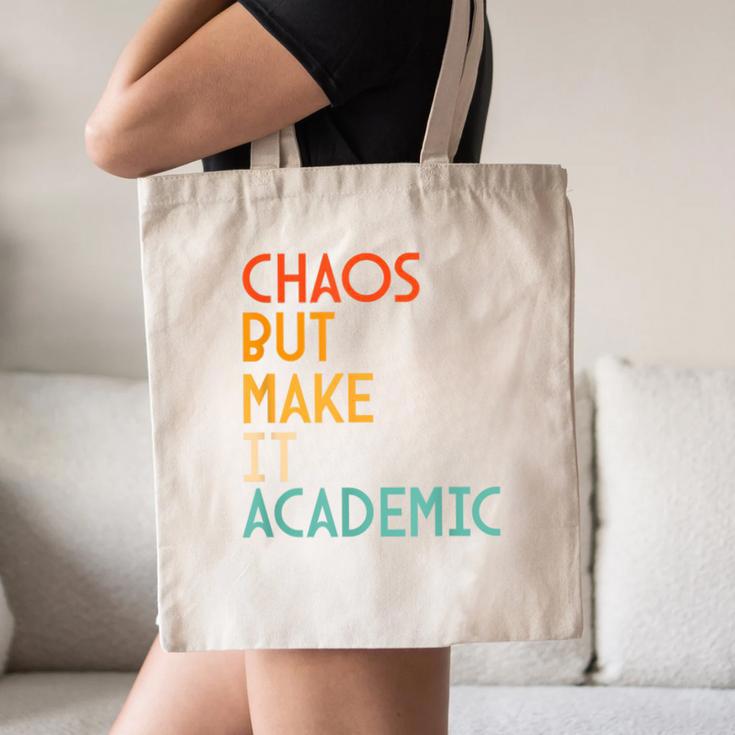 Chaos But Make It Academic Retro Back To School Canvas Tote Bag