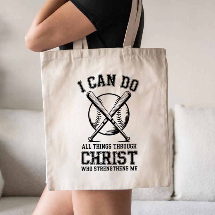 Christian Baseball Philippians 4 Canvas Tote Bag Christian Baseball Philippians 4 Canvas Tote Bag
