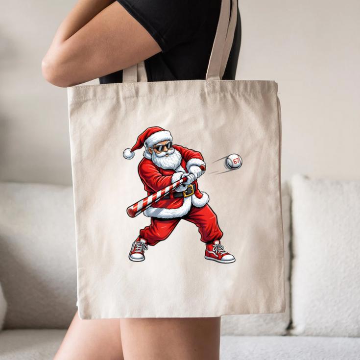 Christmas Baseball Player Santa Xmas Boys Men Toddler Canvas Tote Bag