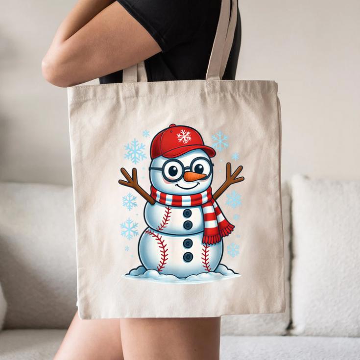 Christmas Baseball Snowman Xmas Pajamas Women Men Boys Canvas Tote Bag Christmas Baseball Snowman Xmas Pajamas Women Men Boys Canvas Tote Bag